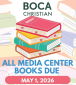May 1 Media Center Books Due May 1 Media Center Books Due