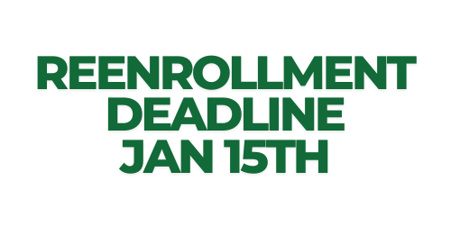 Jan. 15 - Reenrollment Deadline for Returning Families